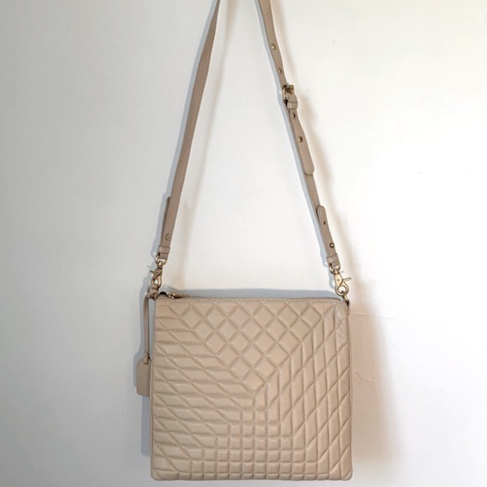 Badgley Mischka Quilted Convertible Big Crossbody Blush Nude